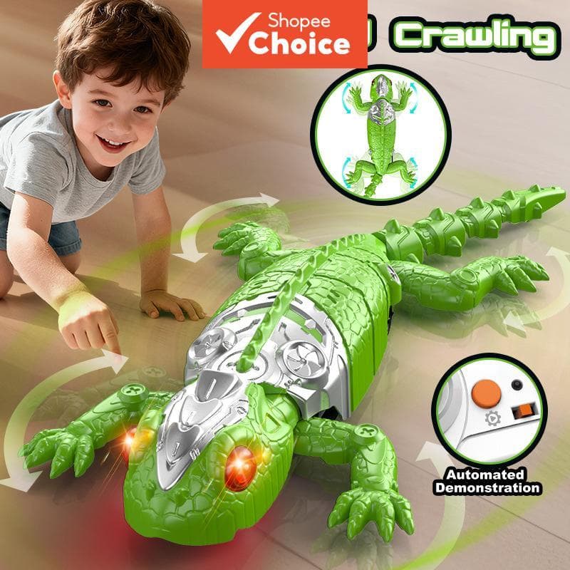Controle Remoto Infantil para Crianças, Carro Lagarto de Escalada de Parede, Simulação Elétrica de Gecko Camaleão,