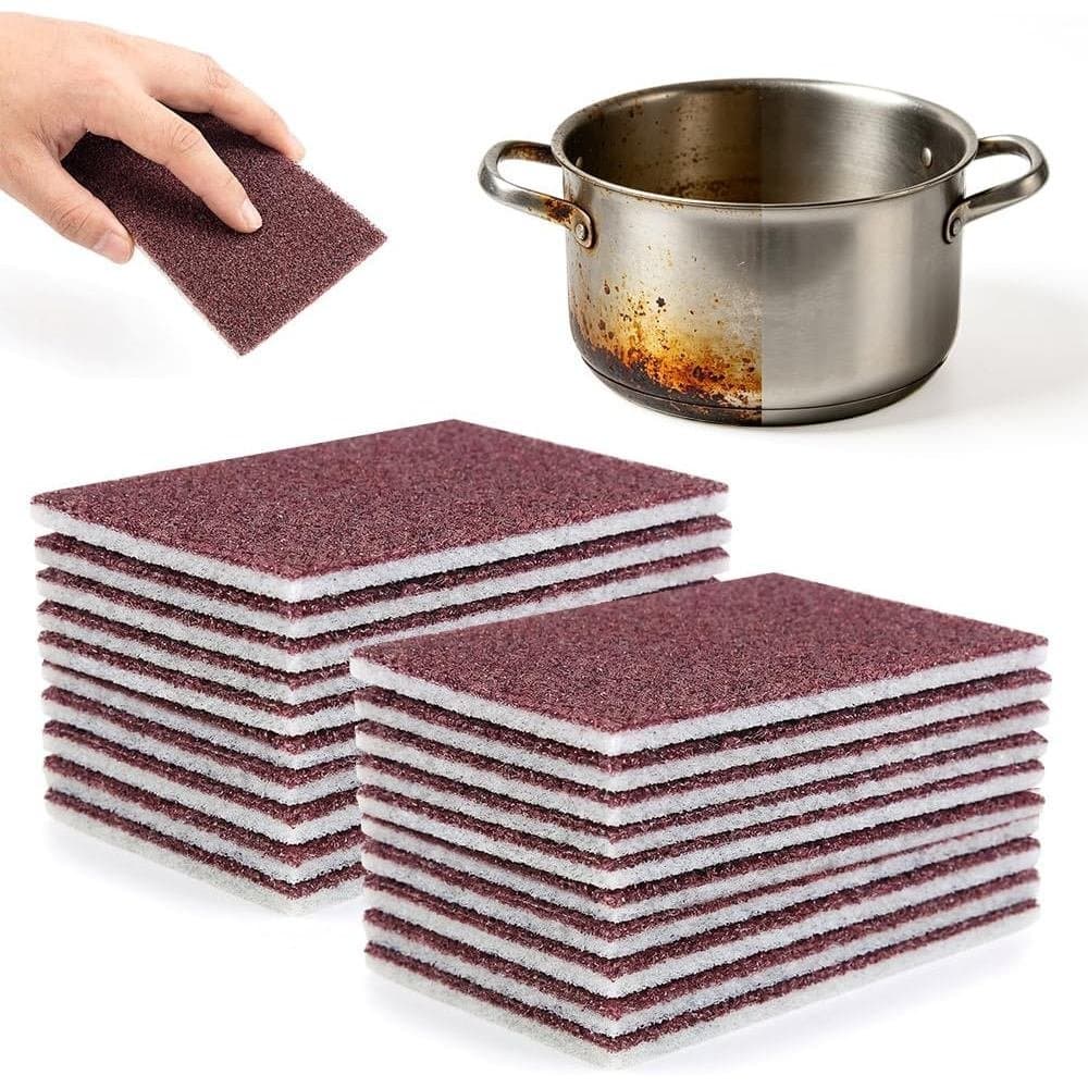 Esponjas de Carborundum, Esponjas de Limpeza Pesadas para Panelas de Aço Inoxidável, Esponjas de Limpeza Reutilizáveis,