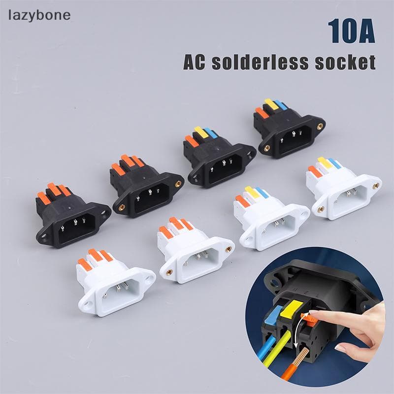 IEC C14 3 Pin Soet Qui Connect Press Charging Fonte De Alimentação 3 Core Macho 250V 10A Fácil Instalação Conectar