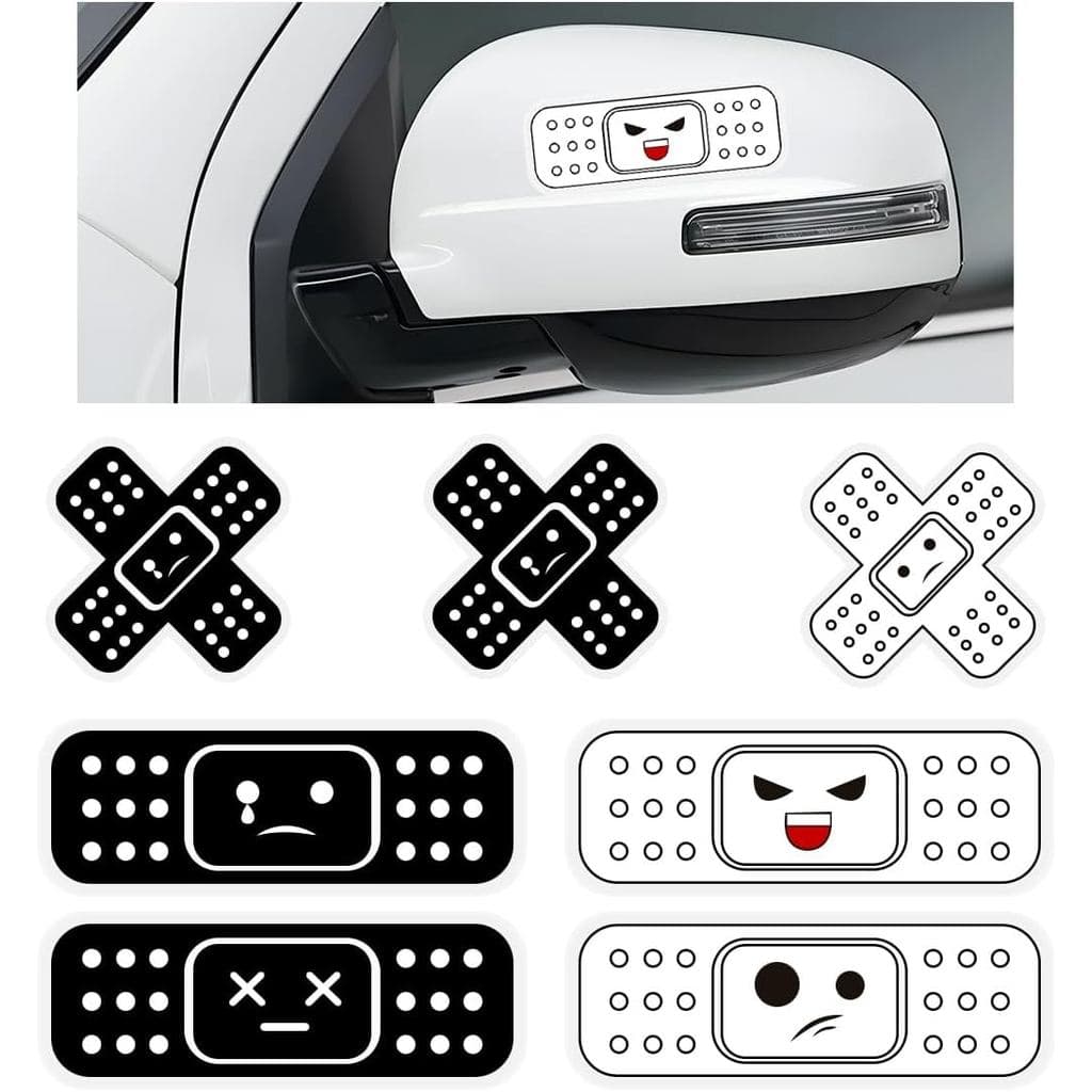 Adesivos de Curativo para Carro, Adesivo Engraçado e Fofo em Forma de Faixa e Cruz, Adesivo para Para-choque de Automóve