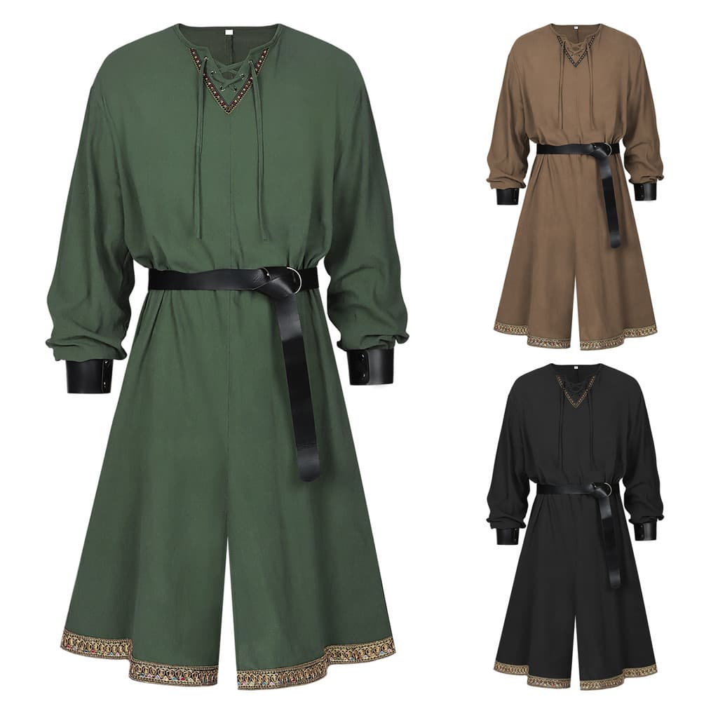 Novo estilo período renascentista templário cavaleiro espartilho Viking cavaleiro pirata Retro traje de desempenho de pa