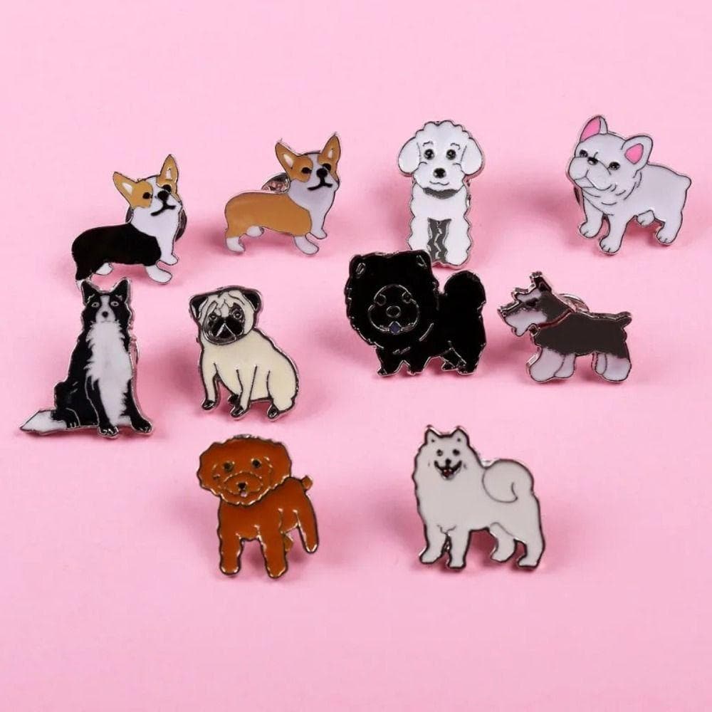Broche De Cachorro De Estimação NAFZOJL , Alfinetes Esmaltados De Animais Buldogue Animal , Emblema De Metal Engraçado D