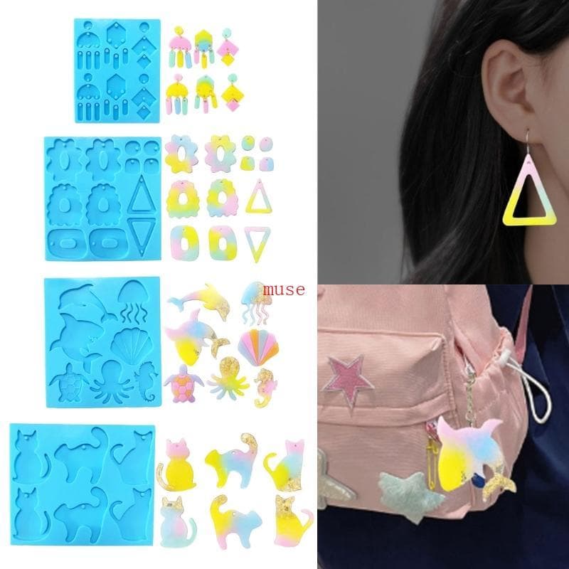 Brinco Moldes Silicone Flexível Pingente Jóias Fazendo Para Artesanato Orelha Decoratio
