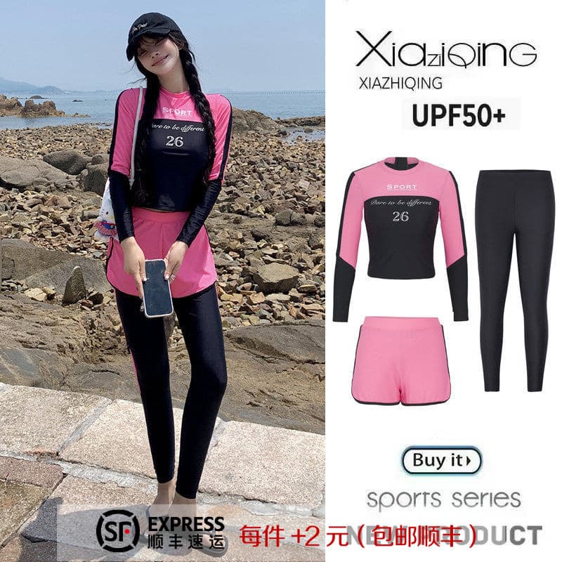 Novo estilo de surf maiô feminino dividir calças de manga comprida de secagem rápida mergulho mãe terno surf mergulho te