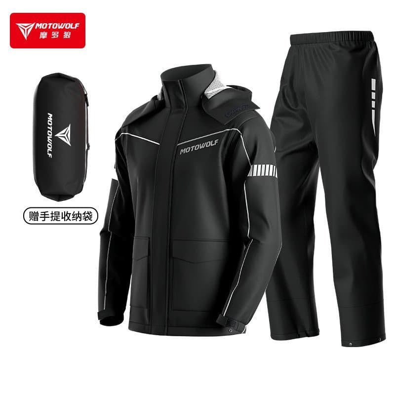 A capa de chuva para motocicleta é leve, portátil e impermeável, com design dividido aprimorado e cobre-sapatos ocultos,