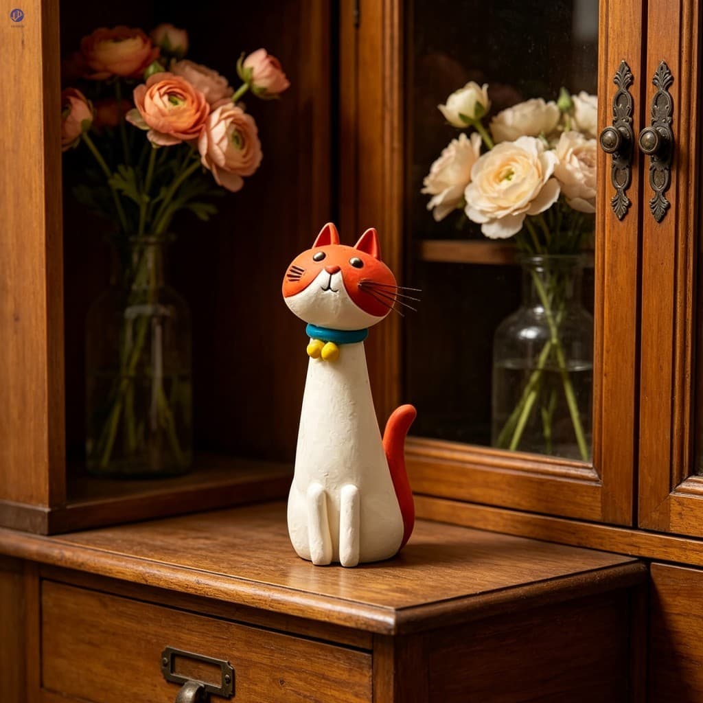 Vaso De Resina Em Forma De Gato Feito À Mão Para Decoração De Casa Presente Mesa De Escritório
