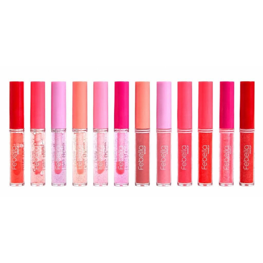 LIP GLOSS PRINCESS 12 CORES BRILHO INTENSO 1,5 G – FEBELLA MAKEUP