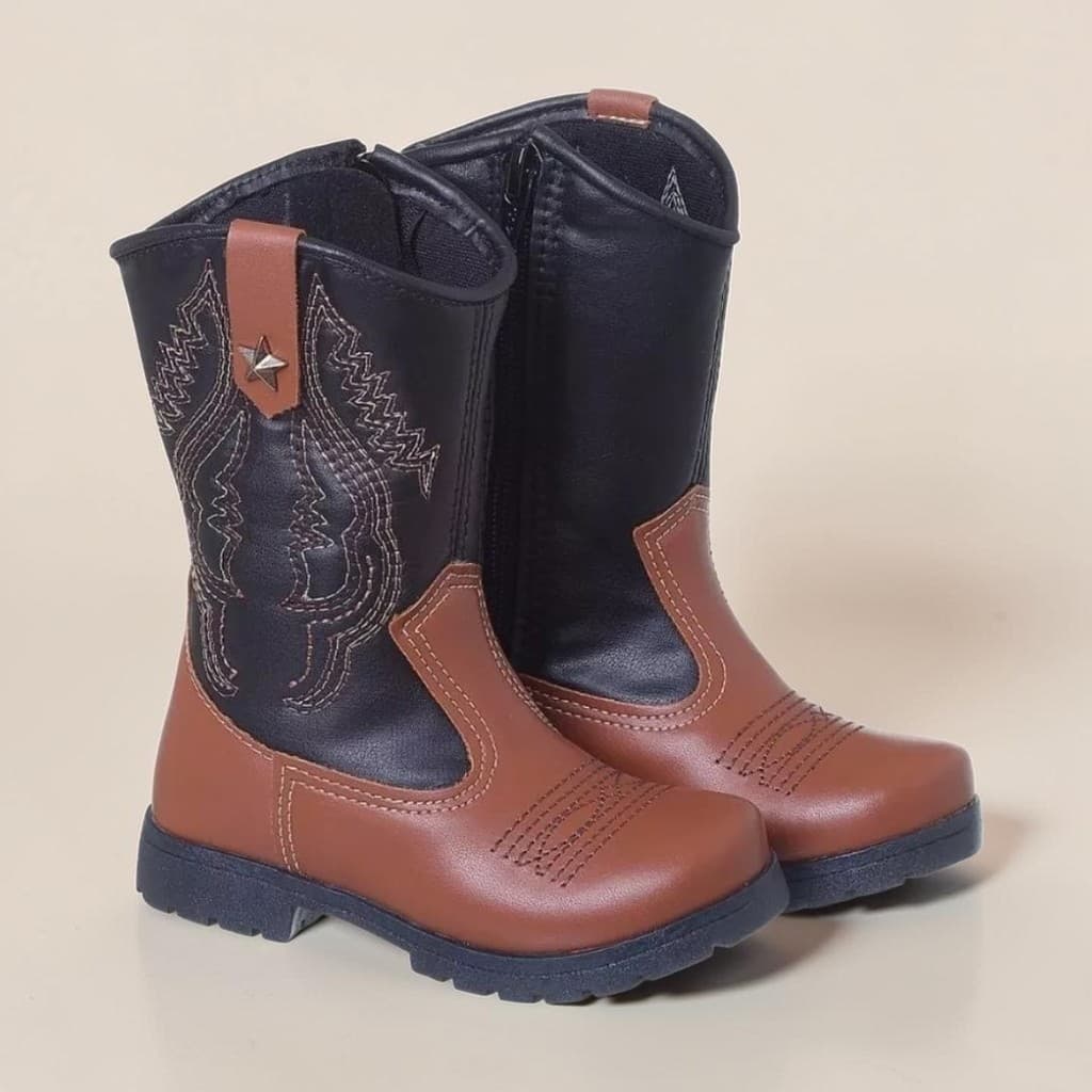 Bota Texana Infantil Menino Western Country Rodeio Botina Antiderrapante Promoção