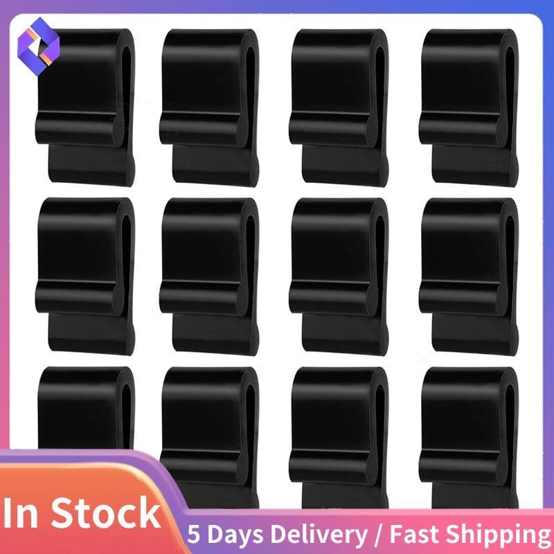 12pcs Clipes Protetores De Tampa De Forno Holandês Panelas De Silicone Para Empilhar E Display Preto