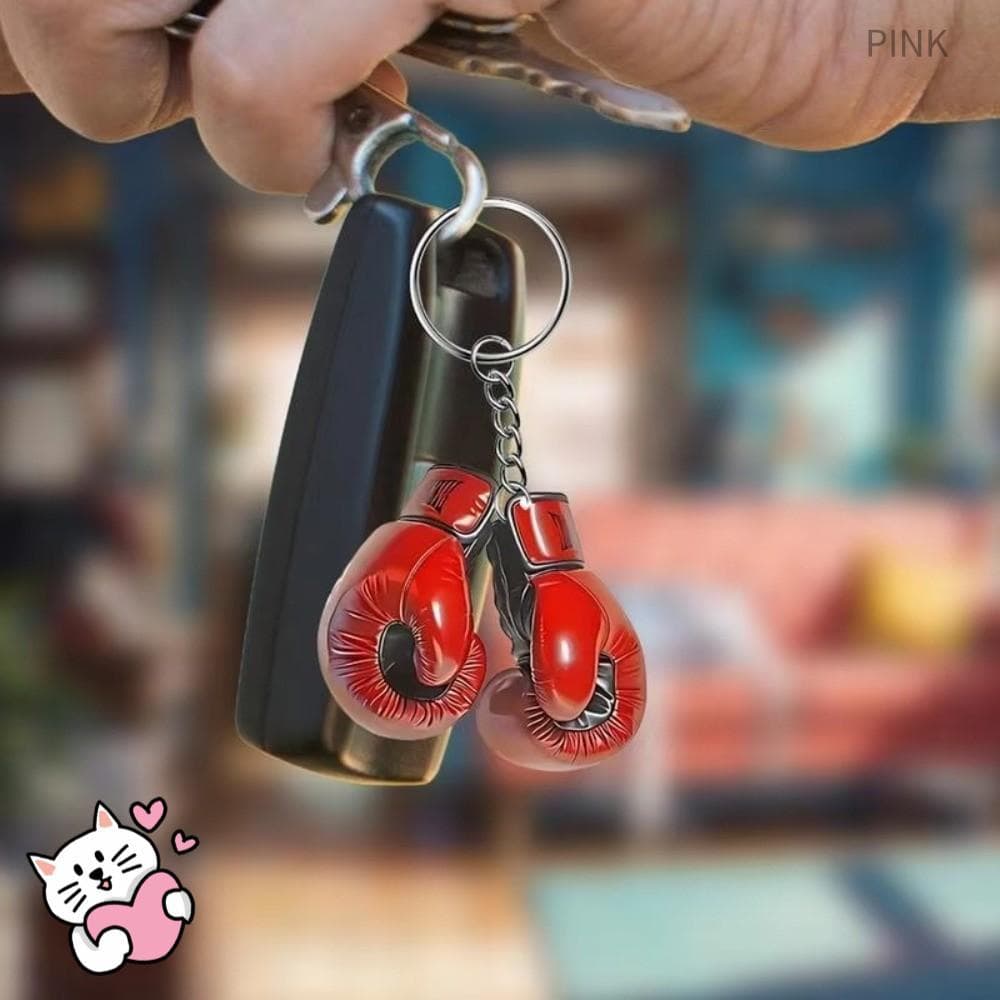 PINK1 Chaveiro De Luvas De Boxe , Personalizado , Pingente De Luva De Perfuração , Chaves De Carro De Casal Vermelho