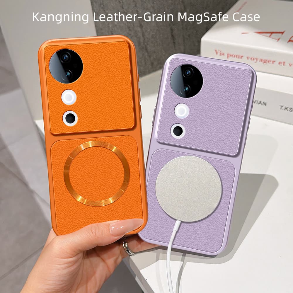 Aplicável À Capa De Couro Fosco VIVO S19 V2364A Com Anel Magnético De Carregamento , Telefone