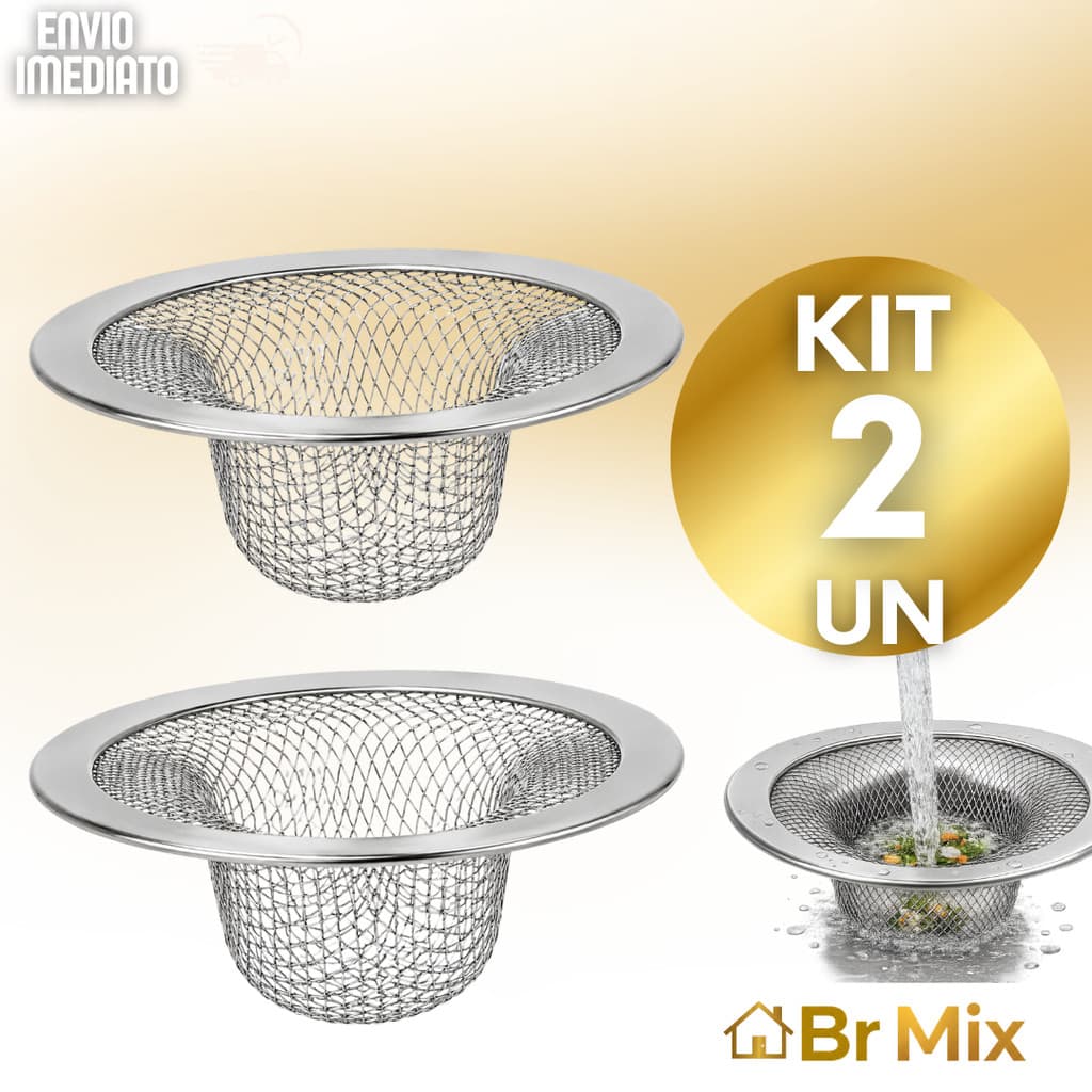 Conjunto Ralos Ralinho para Pia 7cm em Aço Resistente Cozinha Profissional