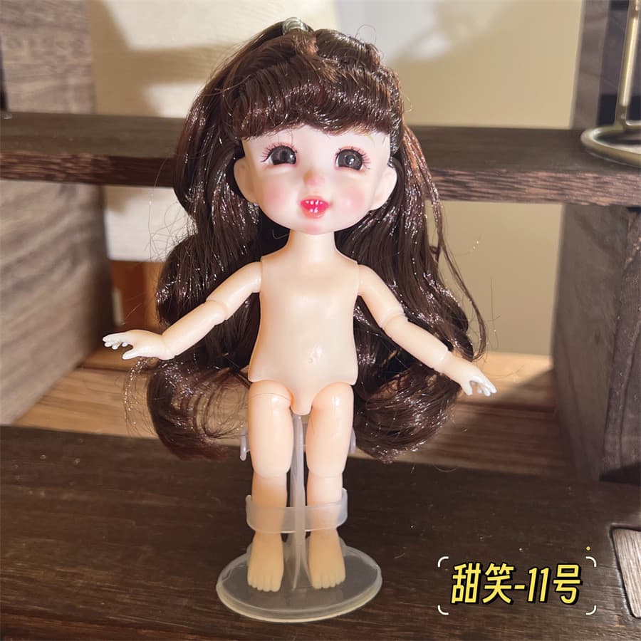8 pontos 16-17cm corpo nu bebê 3D olho Real 13 expressão conjunta boneca vestir-se bonito pequena boneca brinquedo da me