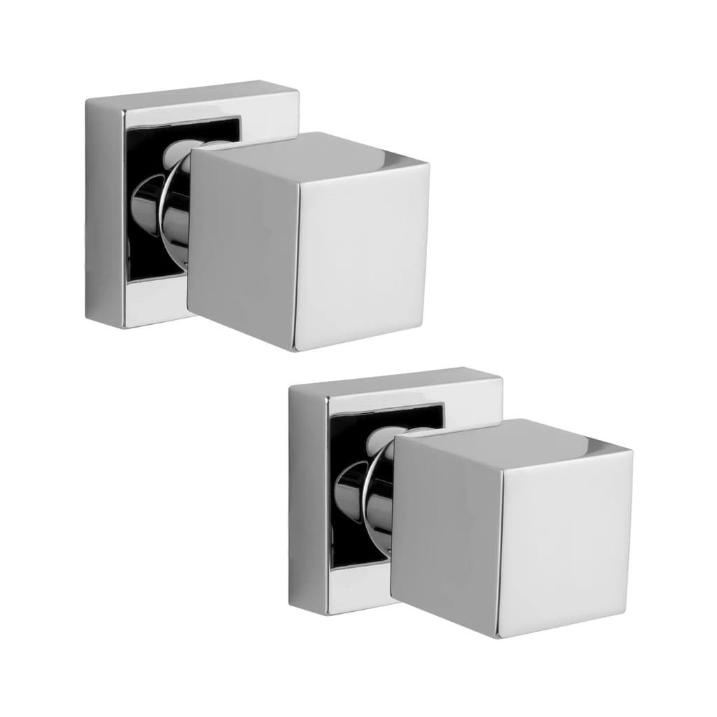Kit Acabamento para Registro base deca Quadrado de 1/2 ou 3/4 com 2 unidades Cromado Brilhante