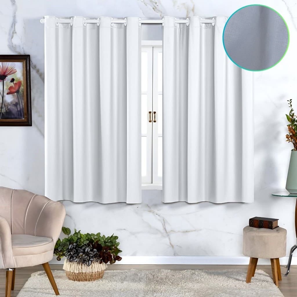 Cortina Blackout Com Ilhoes Janela Sala Quarto 1,40 X 1,40