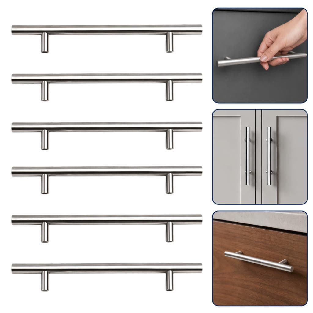 Puxador Moderno para Móveis Gavetas Armários Aço Inox Escovado 96 128 ou 160mm