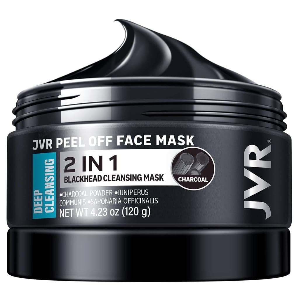 Máscara Facial Peel Off JVR, Máscara para Remoção de Cravos para Homens, Máscara Preta Peel Off de Carvão, Máscara Facia