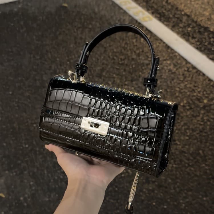 Original estilo coreano ins Baguette crocodilo padrão bolsa feminina 2026 verão All-Match moda bolsa de ombro Diagonal