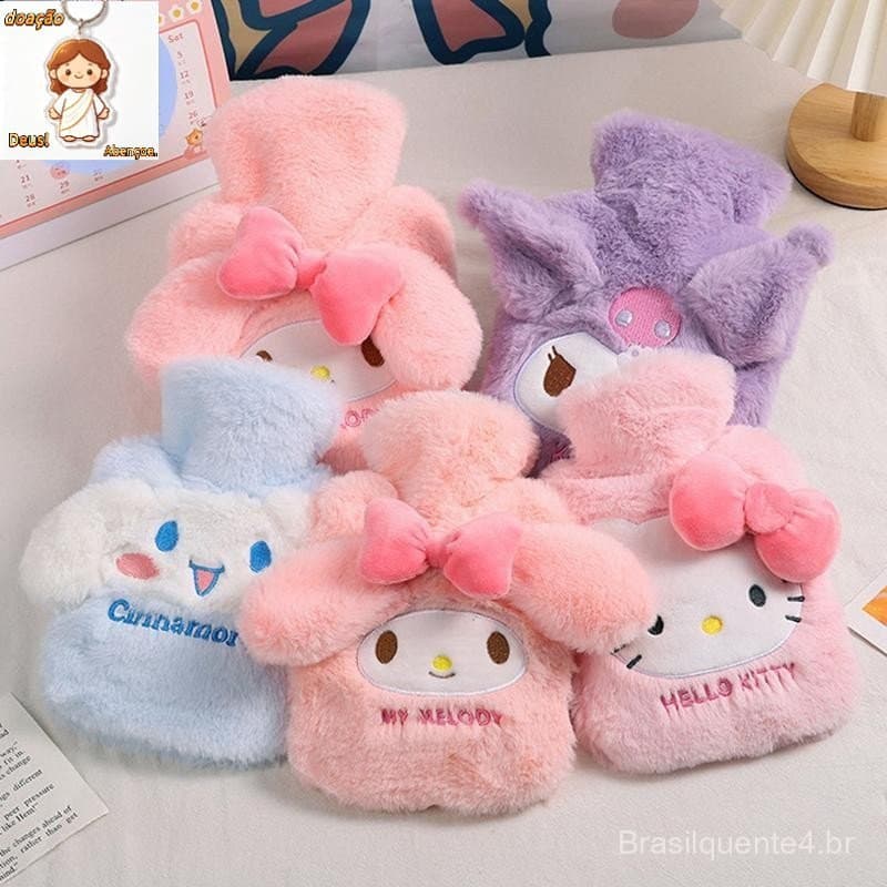 Peacesujn Sanrio Hello Kitty Aquecedor De Mãos De Pelúcia Pacote De Calor Fofo Kuromi Cinnamoroll Melody Aquecimento Reu