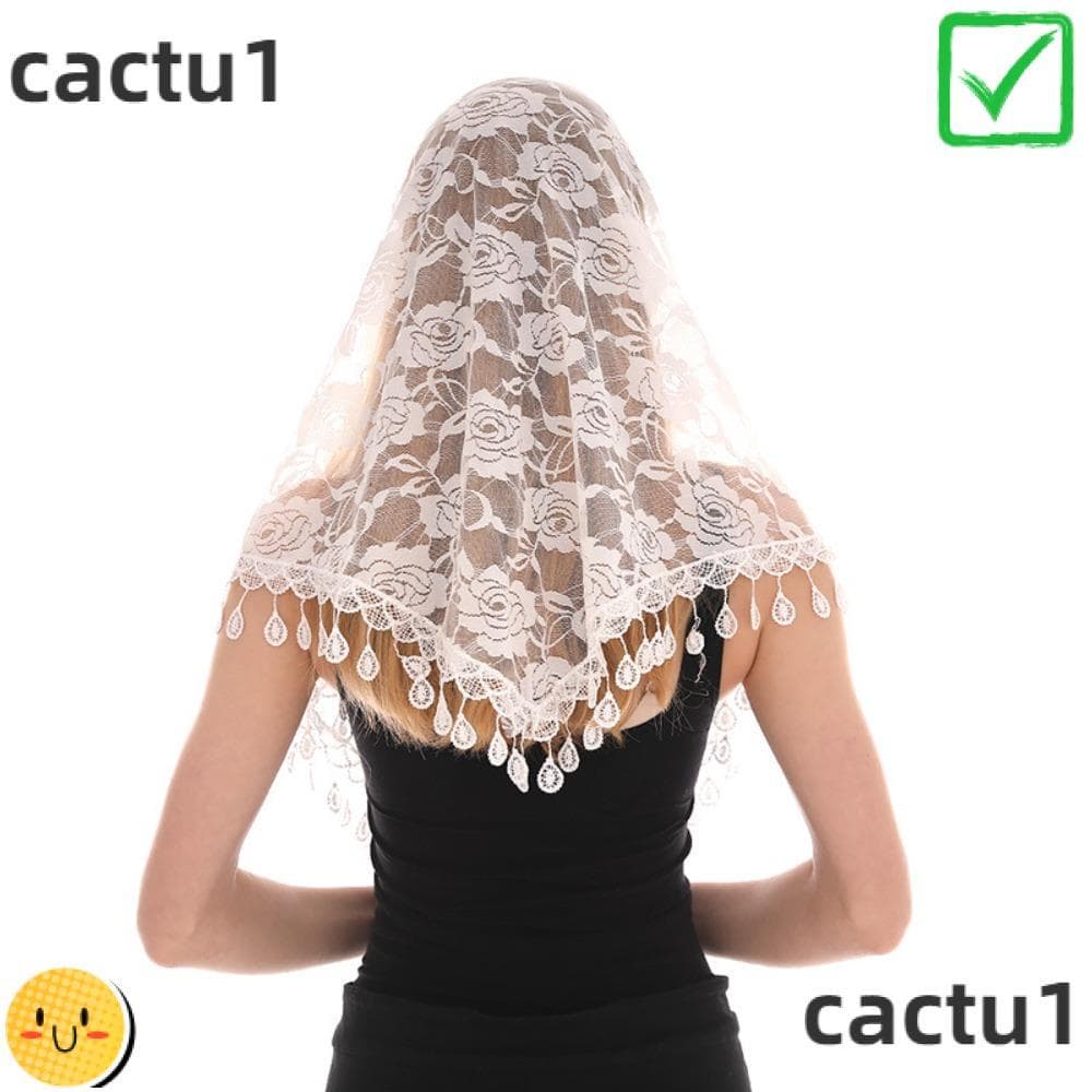 Xale Jacquard Rosa CACTU , Lenço De Véu Triangular De Poliéster Para Casamento , Moda Sólida Feminina Renda Fichu