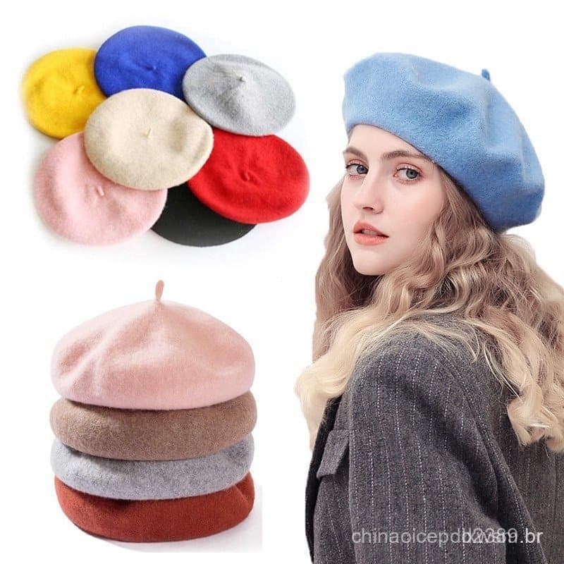 Boina de Lã Grossa para Mulheres para Outono/Inverno