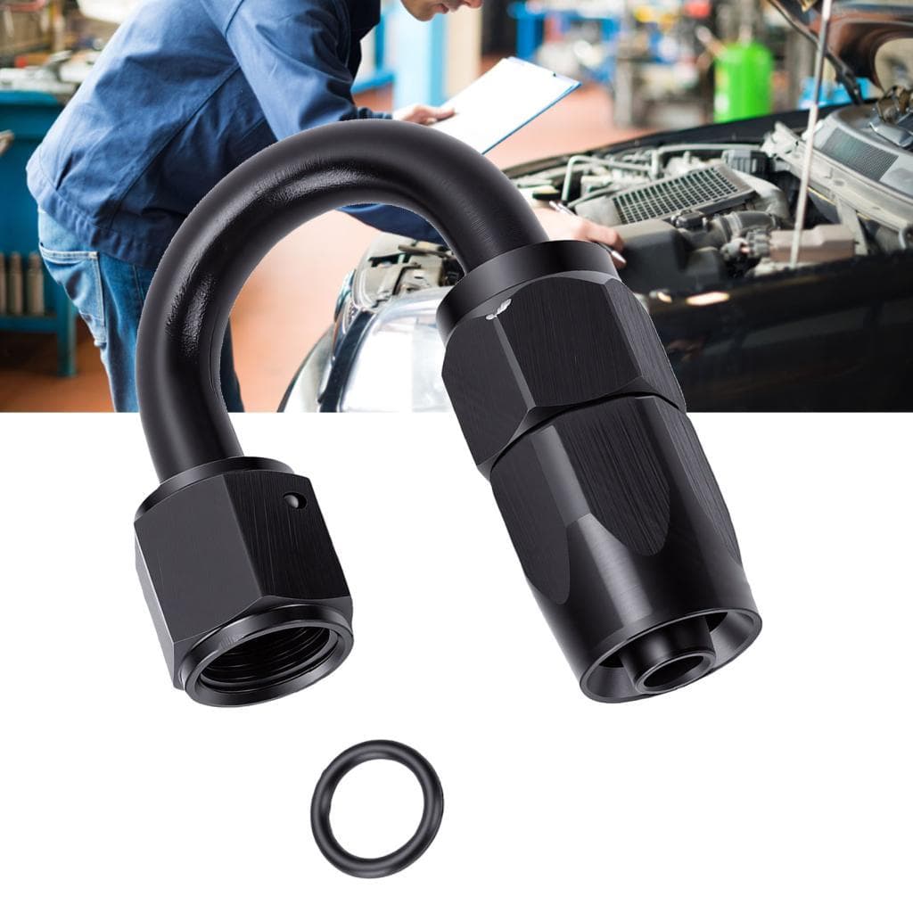 6AN 180 Graus One Piece Full Flow Mangueira End Fitting Swivel 6061 T6 Liga de Alumínio para Trançado