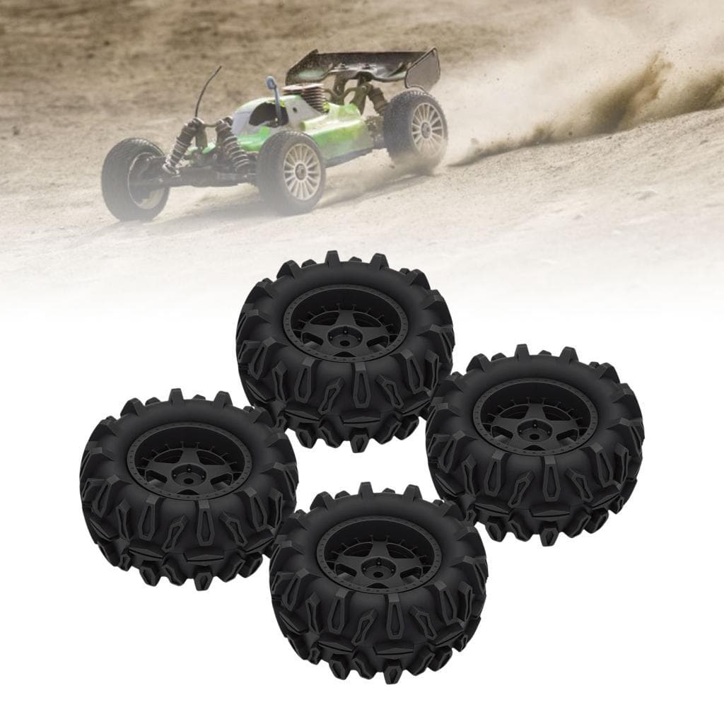 Pneus RC modelo genérico de 90 mm de diâmetro para caminhão de esteira 1/14 1/16 Conjunto de pneus de roda off road de