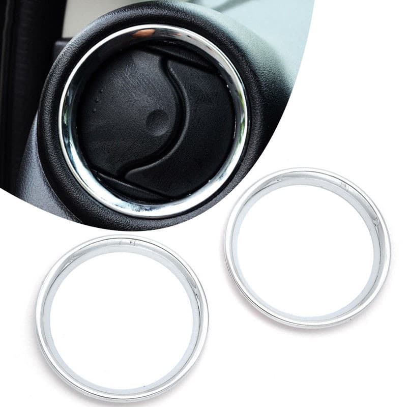 1 Par De Guarnição Cromada Da Tampa Do Anel De Inserção De Ventilação De Ar Para Nissan Versa Latio 2012-2017