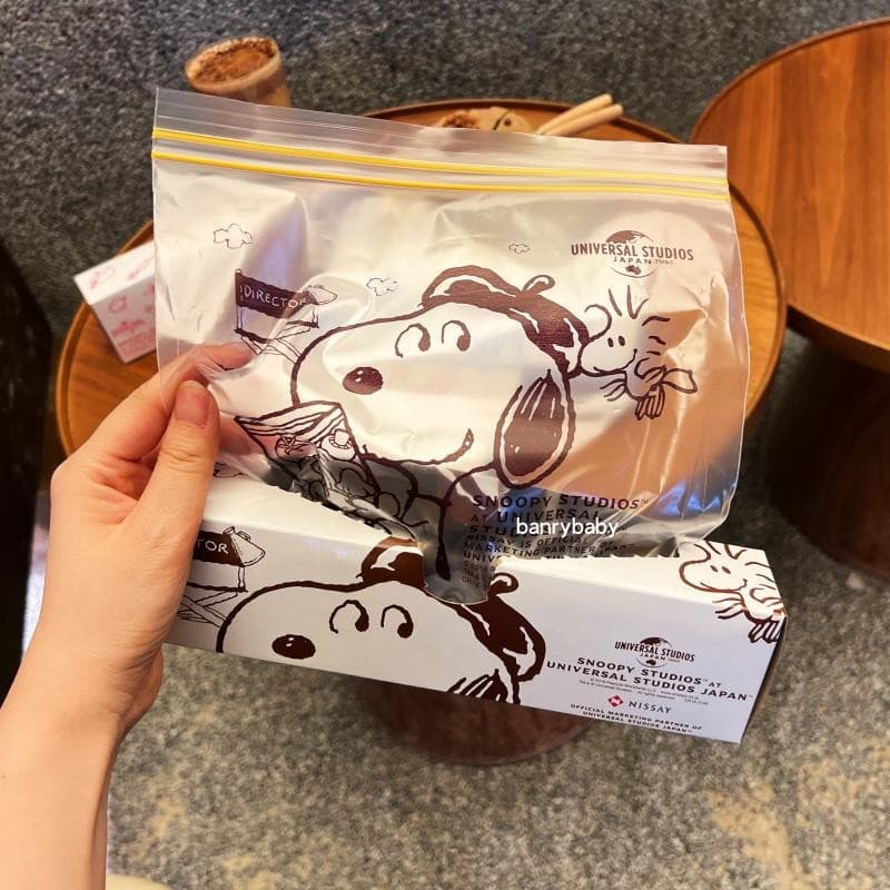 Exportado para o Japão Engrossado Snoopy Food Sealed Bag Fruit Snack Cartoon Storage Saco selado Saco para manter fresco