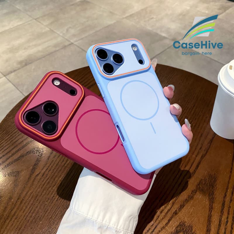 Capa De Telefone Magnética Fosca Com Sensação De Pele De Cor Dupla Para iPhone 17 Pro Max 16 15 14 Carregamento Magnétic