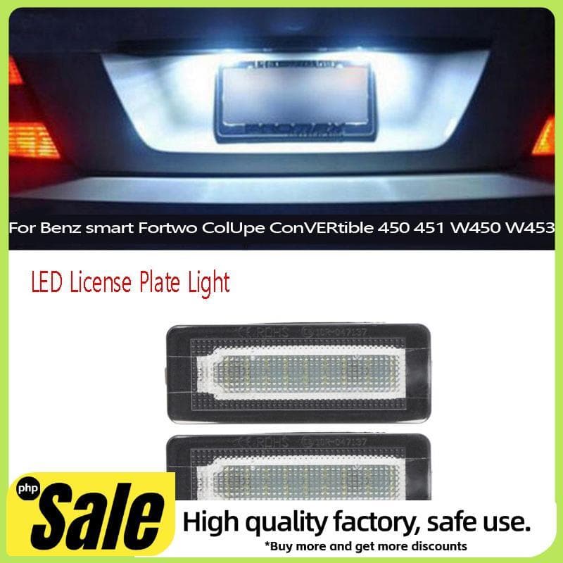 2 Pçs Carro LED Lâmpada De Etiqueta Da Placa De Licença Para Fortwo Coupe Conversível 450 451 W450 W453 Luz