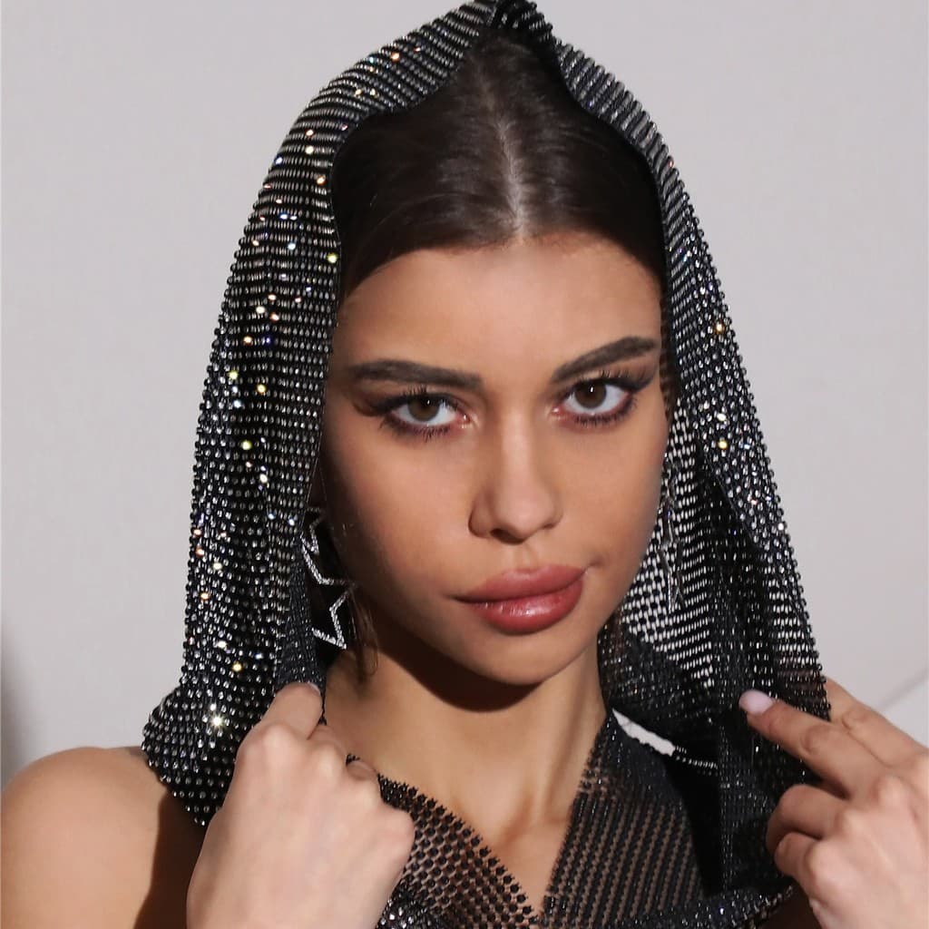 [Novo produto] Acessórios Fishnet Strass Chapéu Estilo Chapéu Lenço [Estilo Venda Quente]