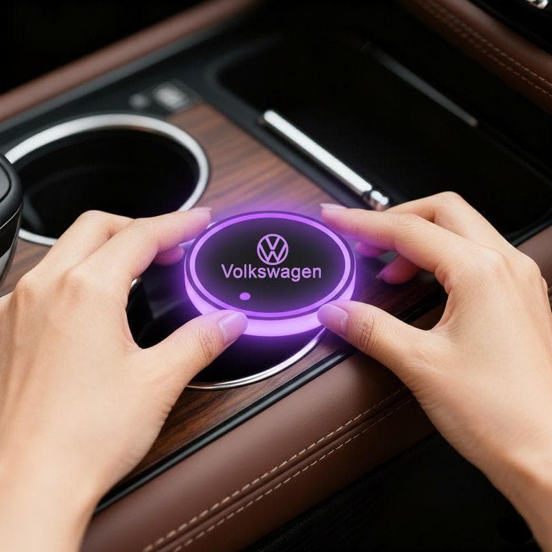 7 Cores À Prova D'água Porta Copos Iluminado Artigos Automotivos For Volkswagen Polo Golf T-Cross Nivus Jetta