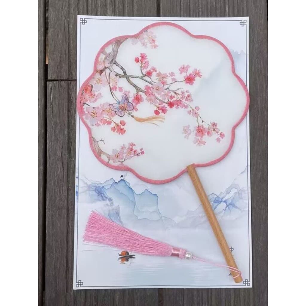 Crianças estilo Retro grupo fã clássico palácio fã estilo chinês ventilador redondo Hanfu feminino fã Cheongsam passarel