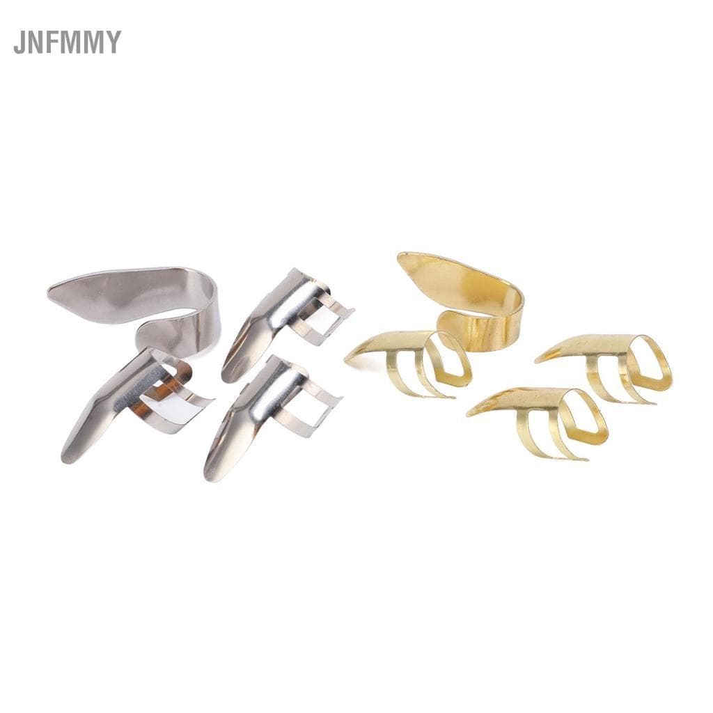 Jnfmmy Escolhas de dedo de metal ajustáveis ​​Irfora 8 peças para guitarra banjo ukulele - acessórios flexíveis em