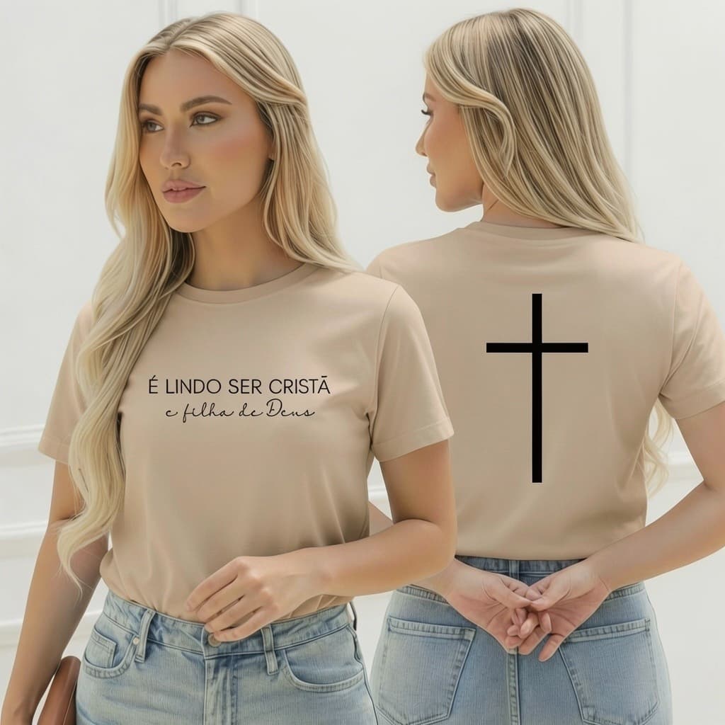 Baby Look Evangélica É Lindo Ser Cristã Camiseta Feminina T-Shirt Religiosa
