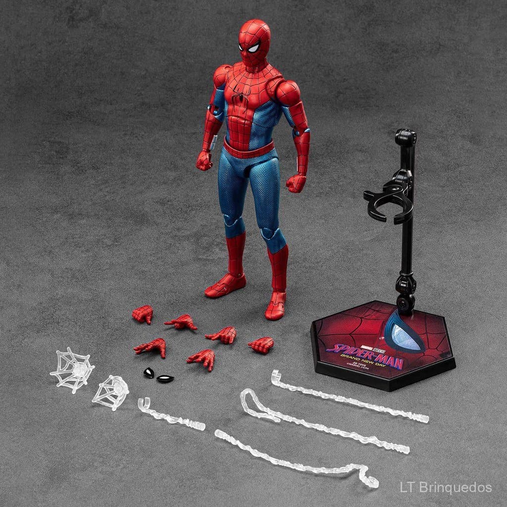 Figura de Ação Autêntica do Homem-Aranha 4: New Day Movie da Zhongdong Toys com Articulações Móveis, Presente Colecionáv