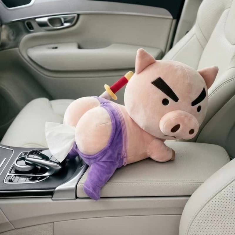 Caixa de Lenços para Carro Chubby Zawaimon, Bolsa de Lenços Divertida e Fofa com Boneco Zawaimon, Figura Pendurada, Pres