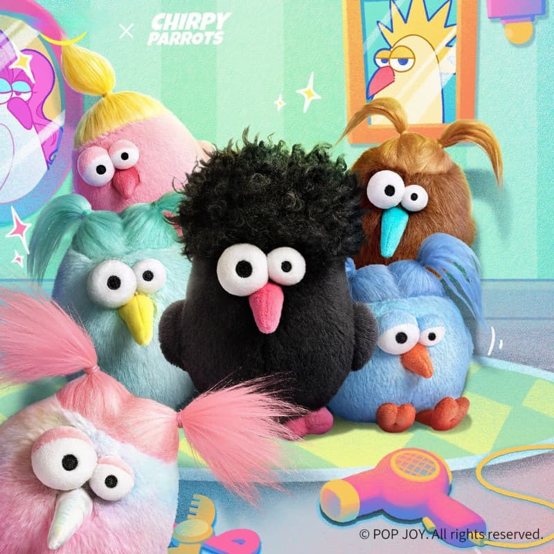 [Autêntico] Pingente de Pelúcia da Série de Cabeleireiro Chirping Squad - Chaveiro de Pássaro Divertido e Fofo, Decoraçã