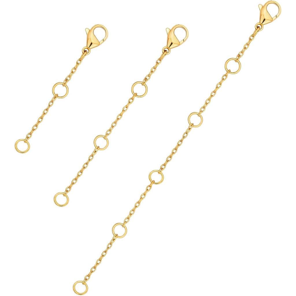 3 Peças de Extensores de Colar para Mulheres, Banhados a Ouro 14K, Extensores de Corrente para Colares, Tornozeleiras e