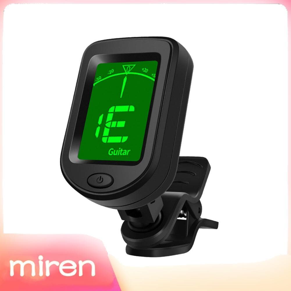 Miren.br T-02 Afinador de guitarra clipado cromático digital com display LCD Mini tamanho para violino elétrico