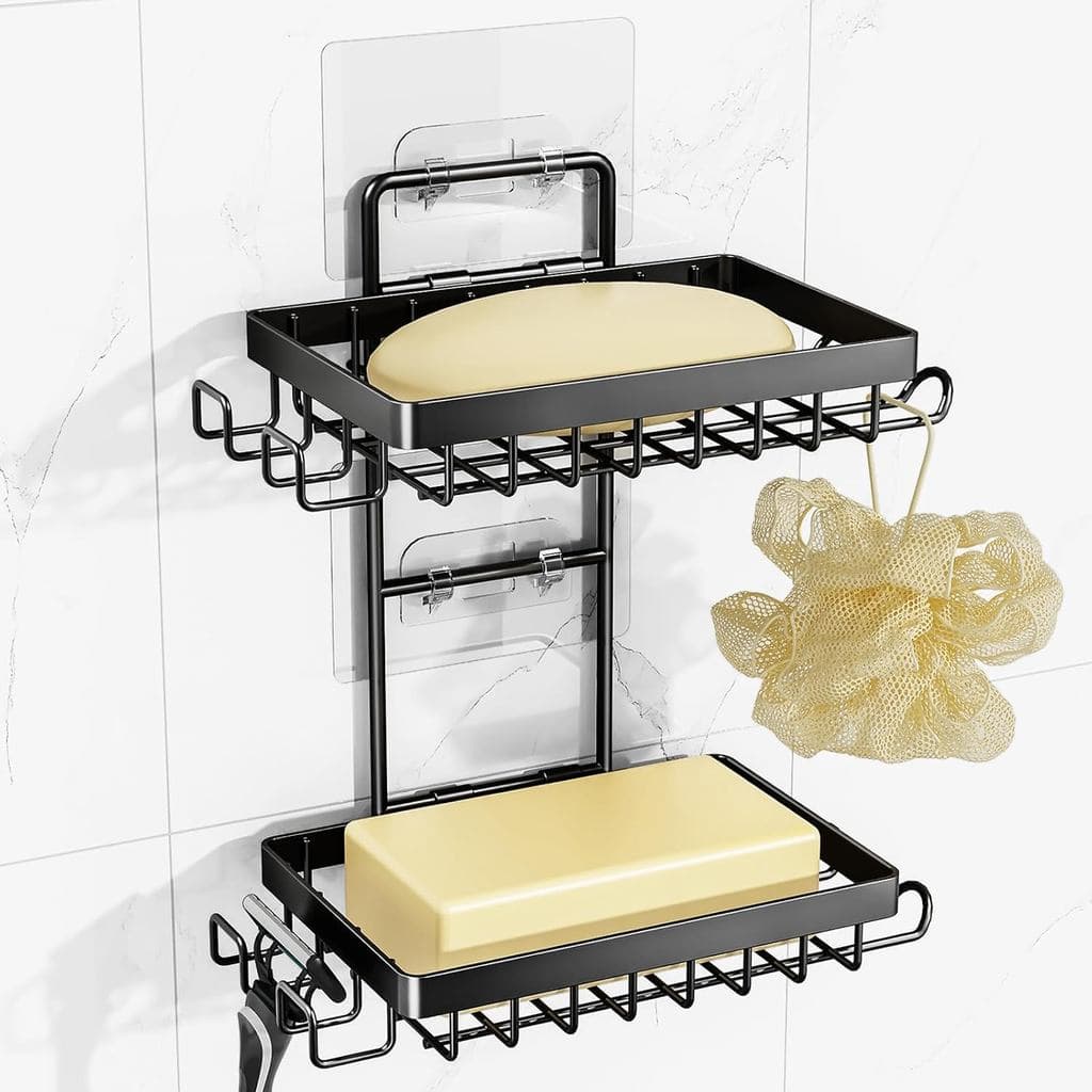 Suporte para Sabonete, Suporte Duplo para Sabonete em Barra para Chuveiro em Aço Inoxidável, Prateleira para Sabonete pa