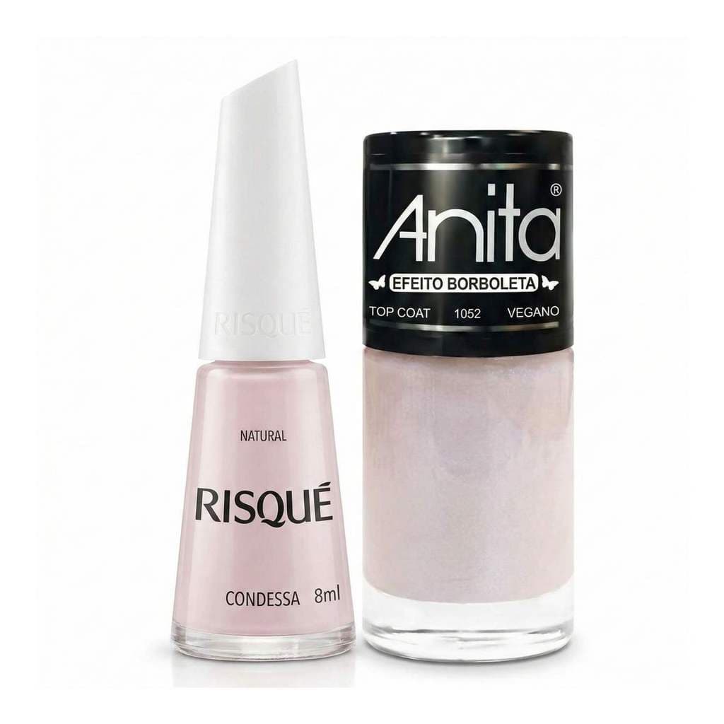 Kit 2 Risque Condessa + Top Coat Anita Efeito Borboleta