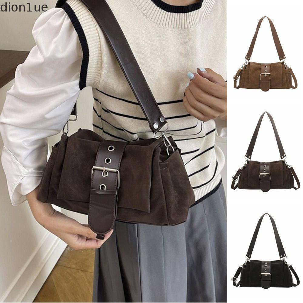 DION1UE Bolsa De Ombro De Camurça , Hobo Fashion De Grande Capacidade Estilo Coreano Feminina Crossbody