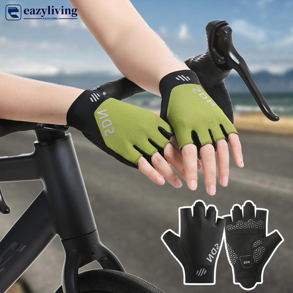 EAZYLIVING Metade Dedo Luvas De Ciclismo Absorção Choque Palma Almofada Respirável Anti Deslizamento Sem Costura Esporti