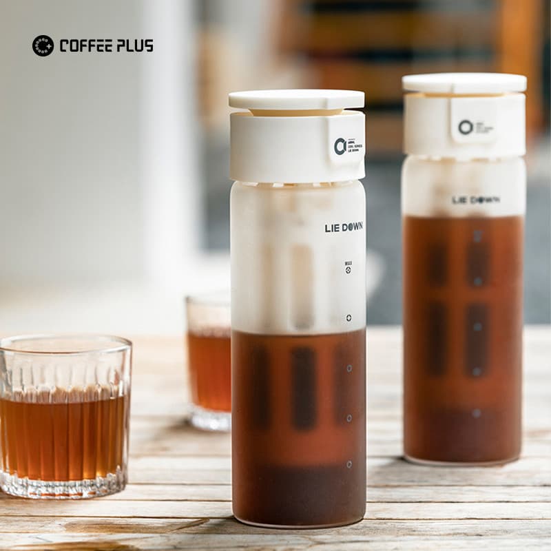 Garrafa deitada para fermentação fria, cafeteira fria, copo de fermentação fria, garrafa de café, filtro de café, fermen