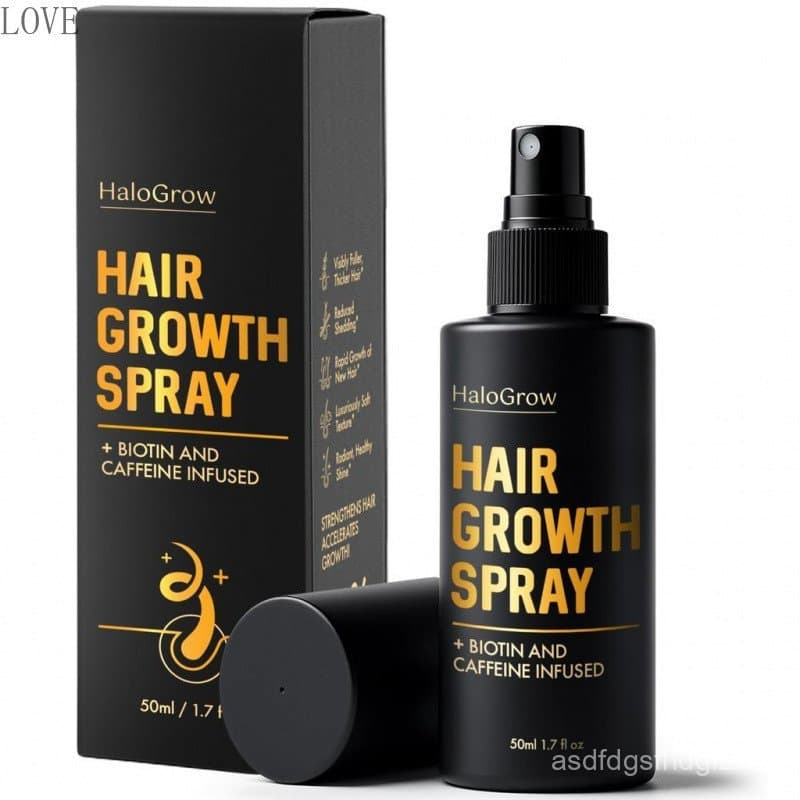 Spray sérum para crescimento capilar para homens e mulheres que sofrem de queda de cabelo – pirrolidona e cafeína, óleo