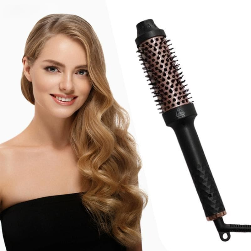 Modelador de Cabelo Iônico 2 em 1 | Escova Alisadora e Modeladora de Cachos