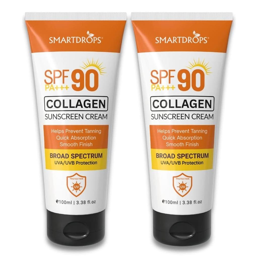 Protetor Solar com Colágeno SPF50, Protetor Solar Hidratante para o Rosto, Protetor Solar de Amplo Espectro para Rosto e