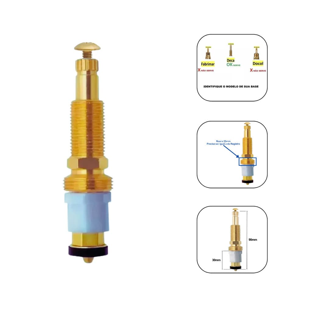REPARO PARA REGISTRO DE PRESSÃO DECA 1/2 e 3/4 25mm MVS SLICY REPAROS